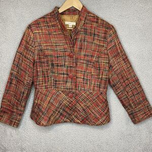 Coldwater Creek Jacket Womens 12P Multicolor Tweed Casual Career Blazer